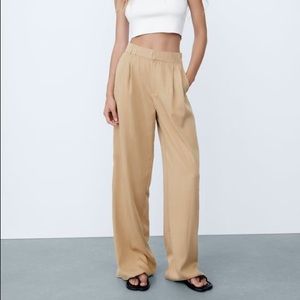 Zara full length trousers in taupe brown size M worn once
